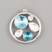 Přívěsek CLOSED pro Swarovski Elements - rhodium